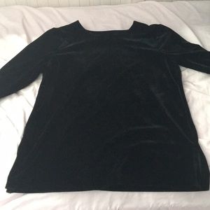 Briggs Black Velour Long Sleeve Pullover Shirt